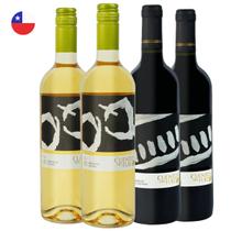 Kit com 4 - 2 Vinhos Branco Suave e 2 Vinhos Cabernet Sauvignon 750ml