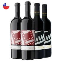 Kit com 4 - 2 Vinhos Tinto Carmenere e 2 Vinhos Cabernet Sauvignon 750ml