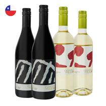 Kit com 4 - 2 Vinhos Tinto Pinot Noir e 2 Vinhos Branco Sauvignon 750ml