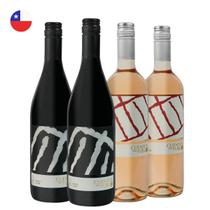Kit com 4 - 2 Vinhos Tinto Pinot Noir e 2 Vinhos Rose Carmenere 750ml