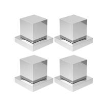 Kit com 4 acabamentos quadrado padrão deca cromado