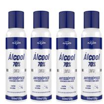 Kit com 4 Álcool Spray Aerossol Antisséptico 70% Hidratante - RELAXMEDIC