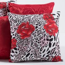 Kit com 4 Almofadas Decorativas Estampada Lisa Sofá Sala