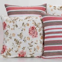 Kit com 4 Almofadas Decorativas Jacquard Suede Sala Sofá