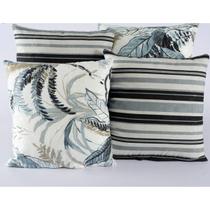 Kit com 4 Almofadas Decorativas Jacquard Suede Sala Sofá