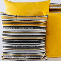 Kit com 4 Almofadas Decorativas Jacquard Suede Sofá Sala