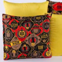 Kit com 4 Almofadas Decorativas Lisa Estampada Sala Sofá