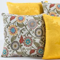 Kit com 4 Almofadas Decorativas Lisa Estampada Sofá Sala