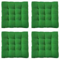 Kit Com 4 Almofadas Futon Assento Para Cadeira Verde Nacional - Artesanal Teares