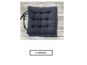 Kit com 4 almofadas futton assento para cadeira - chumbo