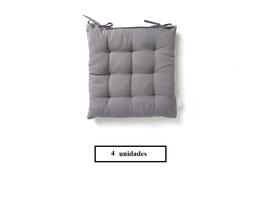 Kit com 4 almofadas futton assento para cadeira - cinza claro - Artesanal Teares