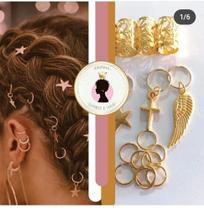 Kit com 4 anéis 10 kite de argolas e 3 pingente Kit com 4 anéis 10 kite de argolas e 3 pingente