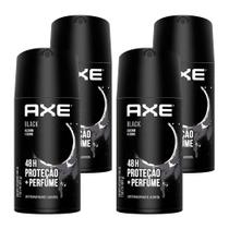 Kit com 4 Antitranspirante Black Axe Proteção + Perfume 48h Contra o Suor 150ml