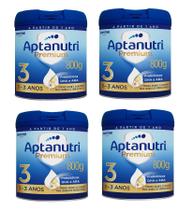 Kit com 4 Aptanutri Premium 3 Lata de 800g 1 a 3 Anos Danone