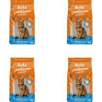 Kit com 4 Areia Higiênica Kets Gatissimo Sem Perfume 4kg total 20kg