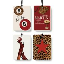 Kit com 4 Aromatizadores para Carro FISWAFY Estampa de Leopardo Kit com 4 Aromatizadores para Carro FISWAFY Estampa de Leopardo
