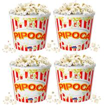 Kit com 4 Baldes de Pipoca Clássico 2.1 Litros Plasútil