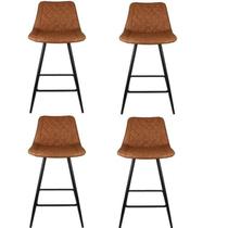 Kit com 4 Banquetas Baixa Assento Estofado