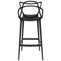 Kit Com 4 Banquetas Média Masters Allegra 66 Cm Preto