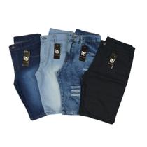 Kit Com 4 Bermuda jeans Masculina Rasgada