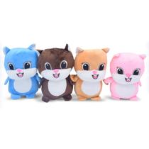 Kit com 4 Bichinhos de Pelúcia 18cm Super Divertidos ESQUILOS - Meu Pet