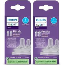 Kit com 4 Bico Mamadeira AVENT Petala 0M+ SCY961/02 Kit com 4 Bico Mamadeira AVENT Petala 0M+ SCY961/02