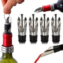 Kit com 4 Bicos Dosador De Bebidas com Tampa Rolha para Vinho Espumante Cachaça e Bebidas em Geral