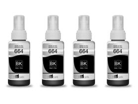 Kit com 4 bk Tinta Preta 70ml L110 L455 T664120 L1300 L455