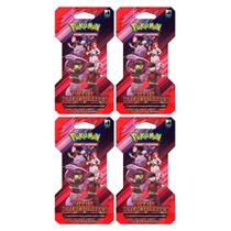 Kit com 4 Blister Unitário Escarlate e Violeta Rivais Predestinados Pokemon Cards Coleção Boosters
