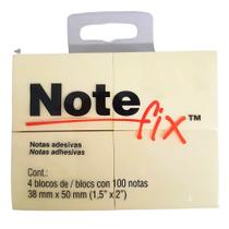 Kit Com 4 Blocos Post-It Adesivos Amarelos 38x50mm Notefix