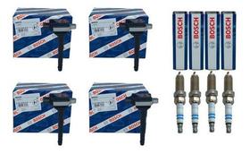 Kit Com 4 Bobina E 4 Vela Sentra 2010 2011 Original Bosch 0221604014 / 0242135524