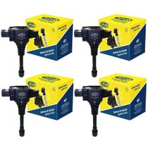 kit com 4 bobinas Magnet Marelli Nissan Sentra, Tiida, Livina, Grand Livina, Versa e March