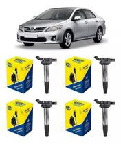 Kit com 4 Bobinas Originais Magnet Marelli - Toyota Corolla 1.8 e 2.0 de 2009 a 2014. BI0114MM