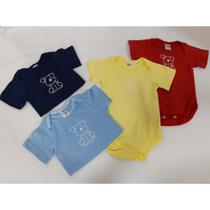 Kit Com 4 Body Curto Malha Bebê Menino Verão Ref. 650 Kit Com 4 Body Curto Malha Bebê Menino Verão Ref. 650