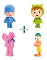 Kit Com 4 Bonecos De Vinil Cardoso. (pocoyo+nina+elly+pato)