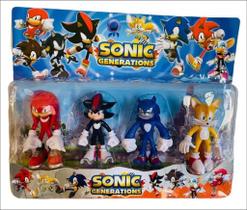 Kit Com 4 Bonecos Sonic Articulado Diversas Pronta Entrega