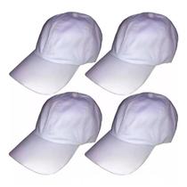 Kit Com 4 Bonés Branco Liso Bordar Padeiro Açougueiro Supermercado Cozinha Pizzaria