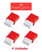 Kit com 4 Borracha Escolar Cinta Vermelha Faber Castell - FABER-CASTELL