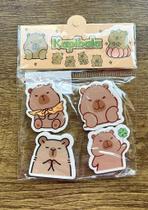 Kit com 4 borrachas fofa de capivara - brinquedo divertido