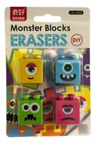 Kit Com 4 Borrachas Monster Blocks Montáveis Coloridas Cor Colorido Kit Com 4 Borrachas Monster Blocks Montáveis Coloridas Cor Colorido