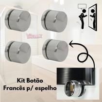 Kit com 4 Botões Francês para espelho Metal
