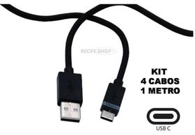 Kit com 4 Cabos USB Tipo C de 1 Metro Conexão Rápida e Segura - Atomo