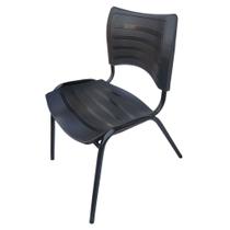 Kit Com 4 Cadeira Iso Fixa Empilhavél Preta Kit Com 4 Cadeira Iso Fixa Empilhavél Preta