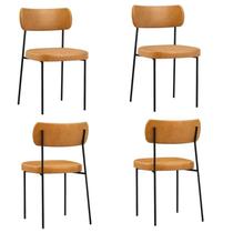 Kit com 4 Cadeira Mila Laminado Wisky - FdECOR