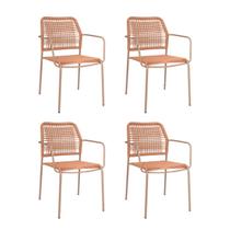 Kit com 4 Cadeiras Aço Carbono e Corda Náutica para Área Externa Copacabana Marrom/Terracota Kit com 4 Cadeiras Aço Carbono e Corda Náutica para Área Externa Copacabana Marrom/Terracota