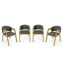 Kit Com 4 Cadeiras Agatha Madeira Maciça Estofada Para Mesa De jantar Kit Com 4 Cadeiras Agatha Madeira Maciça Estofada Para Mesa De jantar