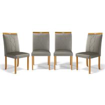 Kit Com 4 Cadeiras Ana Madeira Maciça Estofadas Para Mesa De Jantar Kit Com 4 Cadeiras Ana Madeira Maciça Estofadas Para Mesa De Jantar