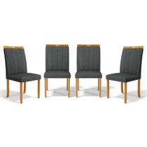 Kit Com 4 Cadeiras Aurora Madeira Maciça Estofadas Para Mesa De Jantar Kit Com 4 Cadeiras Aurora Madeira Maciça Estofadas Para Mesa De Jantar