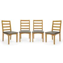 Kit Com 4 Cadeiras Cecília Madeira Maciça Assentos Estofados Para Mesa De Jantar Kit Com 4 Cadeiras Cecília Madeira Maciça Assentos Estofados Para Mesa De Jantar
