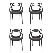Kit com 4 Cadeiras de Jantar Cozinha Comercial Alegra Preta
